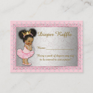 Carte D'accompagnement Petite Princesse Diaper Raffle Billets, argent ros
