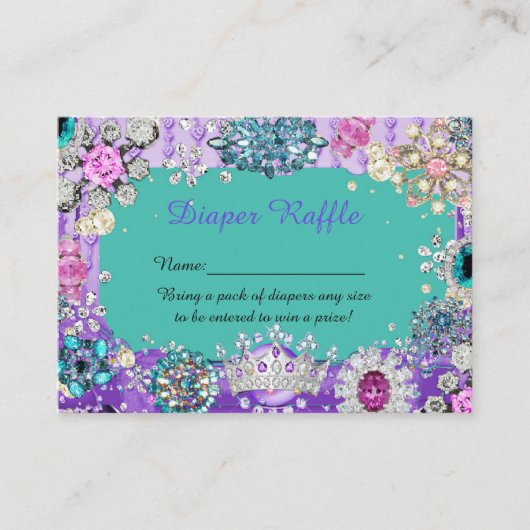 Carte D'accompagnement Petite Princesse Diaper Raffle Billets, bijoux (Devant)