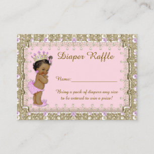 Carte D'accompagnement Petite Princesse Diaper Raffle Billets, rose