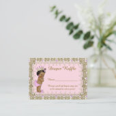 Carte D'accompagnement Petite Princesse Diaper Raffle Billets, rose (Debout devant)