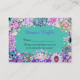 Carte D'accompagnement Petite princesse Diaper Raffle Tickets, bijoux