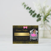 Carte D'accompagnement Petite Princesse Diaper Raffle Tickets, rose étinc (Debout devant)
