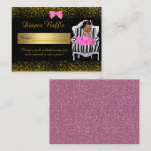 Carte D'accompagnement Petite Princesse Diaper Raffle Tickets, rose étinc (Devant / Derrière)