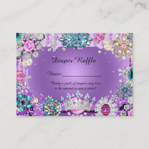 Carte D'accompagnement Petite princesse Prince Diaper Raffle Billets, pur