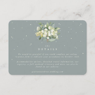 Carte D'accompagnement Petite Snowberry Vert+Eucalyptus Réponse en ligne