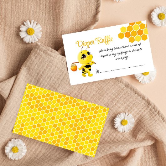 Carte D'accompagnement Petite tombole de baby shower à abeilles miel