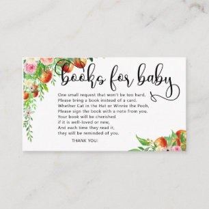 Carte D'accompagnement Petits bouquins de baby shower orange pour bébé en