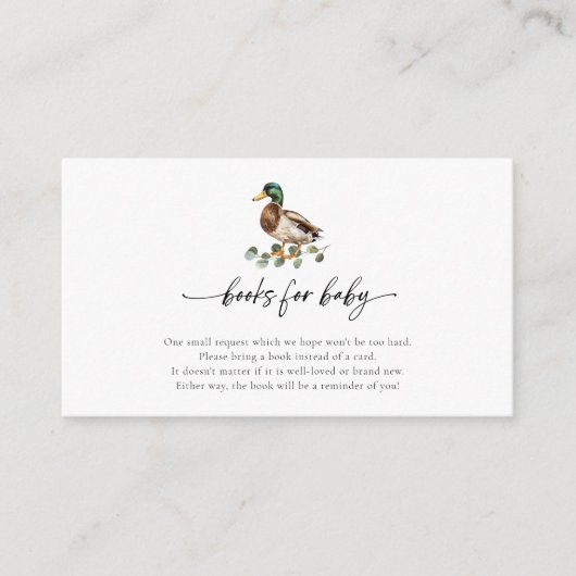 Carte D'accompagnement Petits canards Baby shower de canard Demande de ré (Devant)