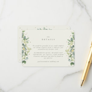 Carte D'accompagnement Petits détails de mariage au neige crémeuse et à l