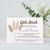 Carte D'accompagnement Petits détails mariage Pampas Grasse (Debout devant)