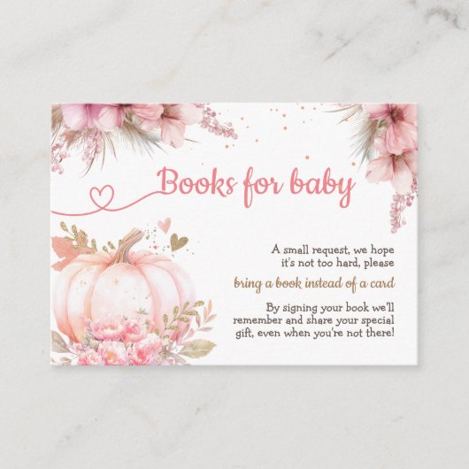 Carte D'accompagnement Petits Livres Baby showers Citrouilles Automne Pou (Devant)