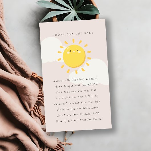 Carte D'accompagnement Petits livres Blush Sunshine pour le Baby shower