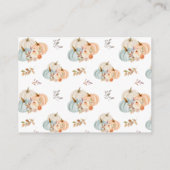 Carte D'accompagnement Petits livres Citrouilles pour le Baby shower (Dos)