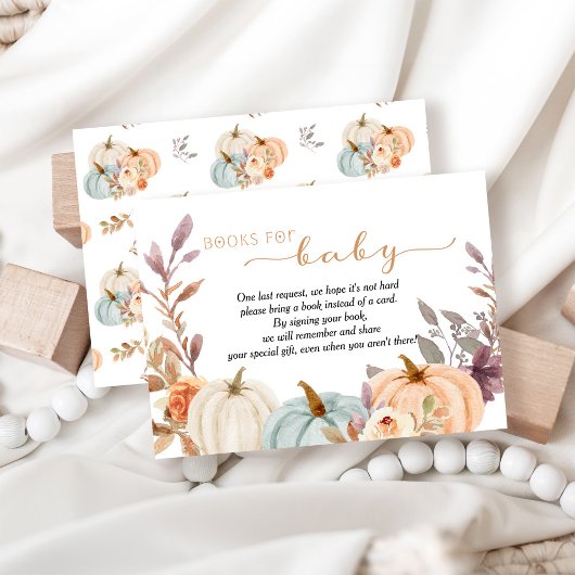 Carte D'accompagnement Petits livres Citrouilles pour le Baby shower
