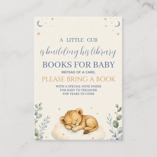 Carte D'accompagnement Petits Livres Cub pour Bébé (Devant)