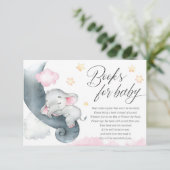 Carte D'accompagnement Petits livres de baby shower pour bébé éléphant fi (Debout devant)