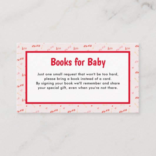 Carte D'accompagnement Petits livres de la Saint-Valentin pour bébé (Devant)