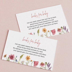 Carte D'accompagnement Petits Livres Fleurs sauvages Pour Baby Book Deman