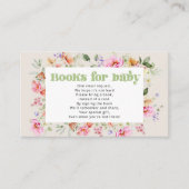 Carte D'accompagnement Petits livres fleurs sauvages pour billet bébé (Devant)