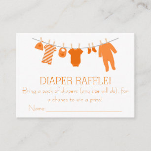Carte D'accompagnement Petits Vêtements Orange Tickets Raffle