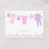 Carte D'accompagnement Petits vêtements rose et violet Tickets au rabat (Dos)