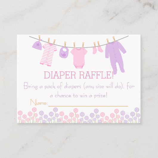 Carte D'accompagnement Petits vêtements rose et violet Tickets au rabat (Devant)