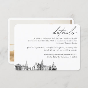 Carte D'accompagnement Philadelphia Mariage Hotel Détails du bloc de cham