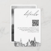 Carte D'accompagnement Philadelphie Mariage détails modernes QR Code (Devant / Derrière)