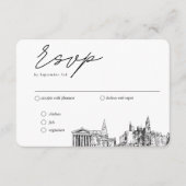 Carte D'accompagnement Philadelphie Mariage traditionnel RSVP Repas Optio (Devant)