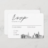 Carte D'accompagnement Philadelphie Mariage traditionnel RSVP Repas Optio (Devant / Derrière)