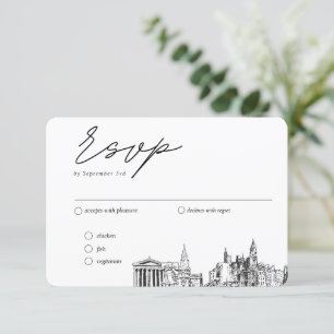 Carte D'accompagnement Philadelphie Mariage traditionnel RSVP Repas Optio