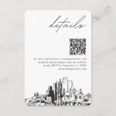 Carte D'accompagnement Phoenix Mariage Détails modernes Code QR (Devant)