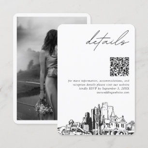 Carte D'accompagnement Phoenix Mariage Détails modernes Code QR