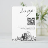 Carte D'accompagnement Phoenix Mariage moderne RSVP QR Code (Debout devant)