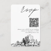 Carte D'accompagnement Phoenix Mariage moderne RSVP QR Code (Devant)