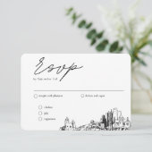 Carte D'accompagnement Phoenix Mariage traditionnel RSVP Option repas (Debout devant)