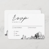 Carte D'accompagnement Phoenix Mariage traditionnel RSVP Option repas (Devant / Derrière)