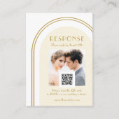 Carte D'accompagnement Photo Arch mariage Rsvp avec code QR (Devant)