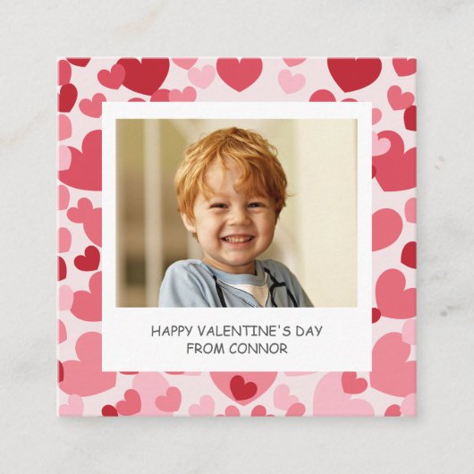 Carte D'accompagnement Photo Classroom Valentine Mini Card Personalized (Devant)