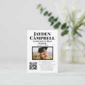 Carte D'accompagnement Photo College Fund QR Code Graduation (Debout devant)