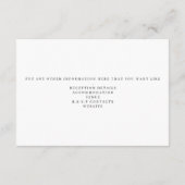 Carte D'accompagnement Photo contemporaine La Fiche Détails Boîtier (Dos)