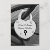 Carte D'accompagnement Photo de cadenas du coeur avec mariage vertical à  (Devant)