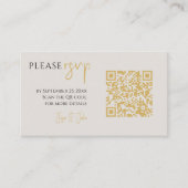 Carte D'accompagnement Photo de couverture complète RSVP élégante et code (Devant)