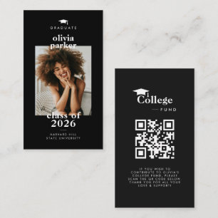 Carte D'accompagnement Photo de fonds universitaires avec code QR moderne