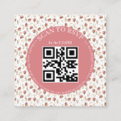 Carte D'accompagnement photo de mariage code qr rsvp botanique boho (Devant)