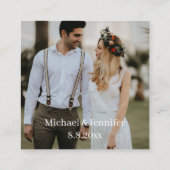Carte D'accompagnement photo de mariage code qr rsvp botanique boho (Dos)