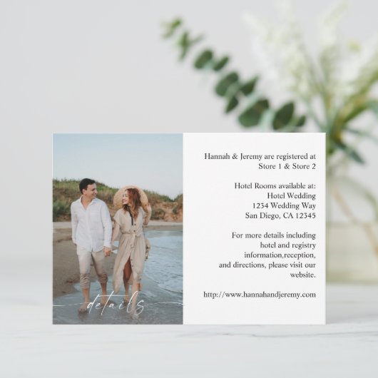 Carte D'accompagnement Photo et calligraphie 3 Mod Vertical MED (Debout devant)