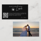 Carte D'accompagnement Photo Mariage moderne Capture l'amour Qr Code (Devant / Derrière)