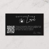 Carte D'accompagnement Photo Mariage moderne Capture l'amour Qr Code (Devant)