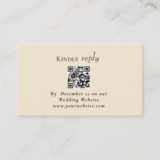 Carte D'accompagnement Photo moderne code qr personnalisé rsvp (Devant)